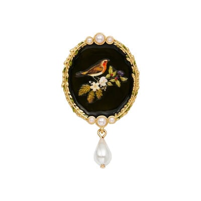 Robin miniature brooch by Fable England